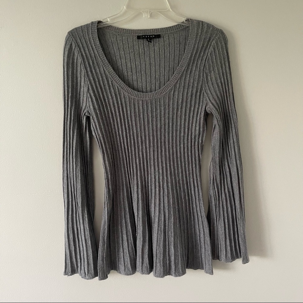 Cyrus long sleeve pleated details tunic sweater